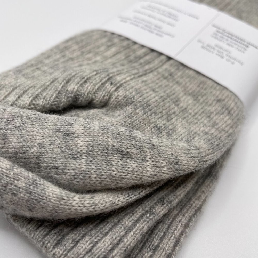 NWT Cashmere Rib Knit Socks // Grey - Picture 3 of 7